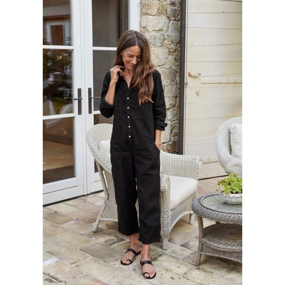 Frank & Eileen NORTHERN IRELAND Jumpsuit Black Performance Italian Linen XL
